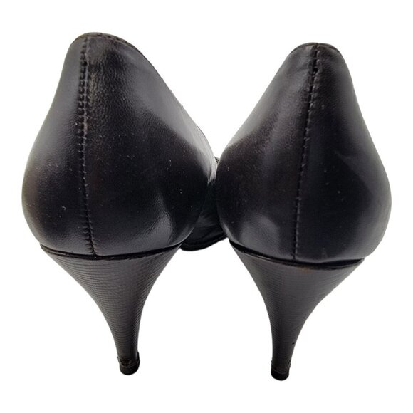 Gianni Bini Women's Size 7.5M Brown Leather Peep Toe Pump Stiletto Heels Shoes - Picture 6 of 11